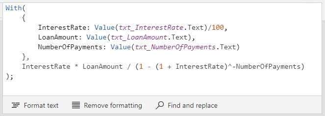 Power Apps With function code example