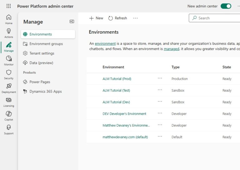 Create Power Platform Environments For Dev-Test-Prod