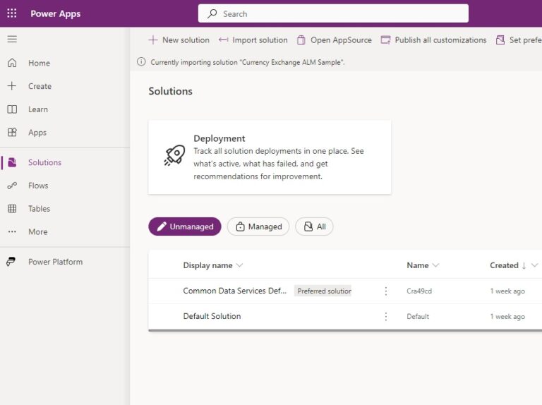 Import The Sample Solution Into The Dev Environment - Matthew Devaney