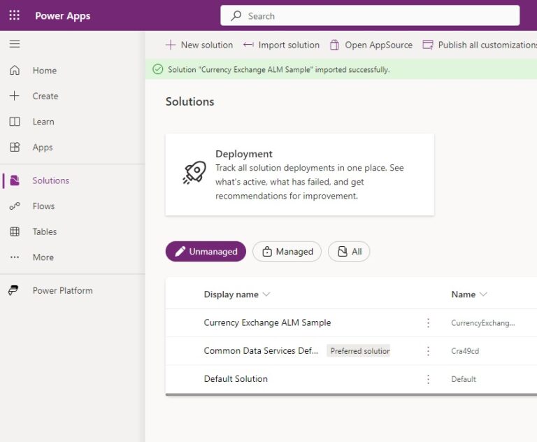 Import The Sample Solution Into The Dev Environment - Matthew Devaney