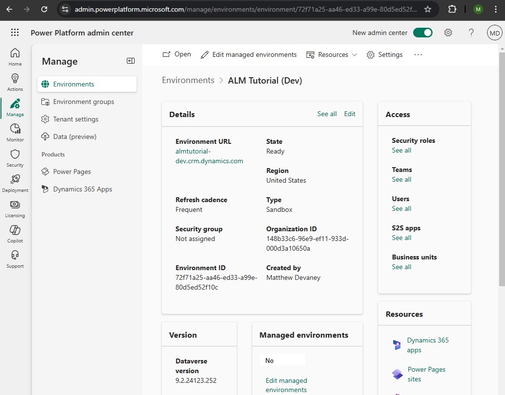 Create Power Platform Environments For Dev-Test-Prod