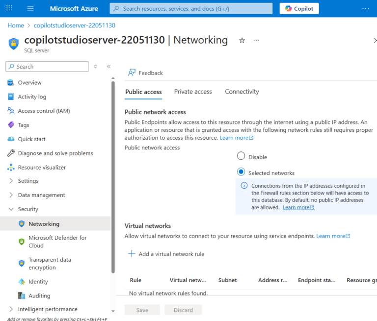 Copilot Studio: Connect An Azure SQL Database As Knowledge